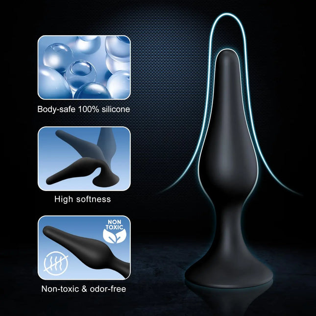 4 Sizes Silicone Dildo Sucker Anal Butt Plug Unisex Wearable Stopper Adults Sex Toys for Men Women Prostate Trainer Massager