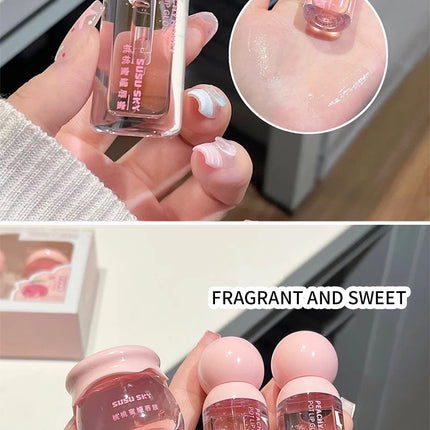 SUSU SKY peach honey jar lip makeup kit moisturizing and nourishing