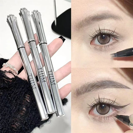Waterproof Wild Eyebrow Pen 2/4 Separated Head Natural Brow Makeup Quick-Drying Creation of Ultra-Fine Lasting Liquid Eyebrow