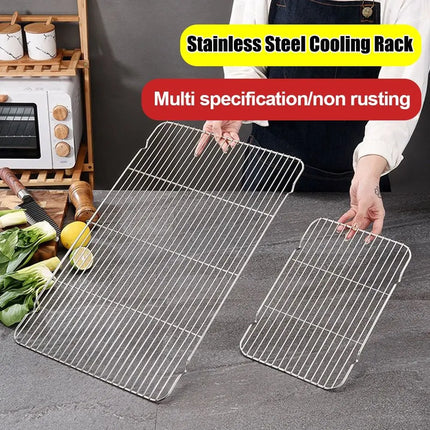New Stainless Steel Cooling Rack Non-stick Silver BBQ Tray Barbecue Cooking Mesh Shelf