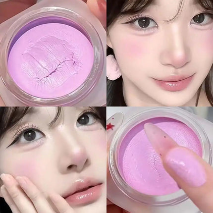 Monochrome Powder Blusher Cream Brightening Whitening Purple Lip and Cheek Dual-use Matte Natural Blush Tint Palette