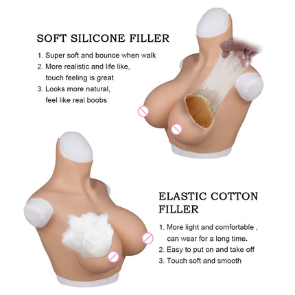 Dokier Silicone Breast Forms Fake Artificial Huge Boobs for Mastectomy Crossdresser Transvestite Sissy Drag Queen Cosplay Chest - TOYS-SUCE