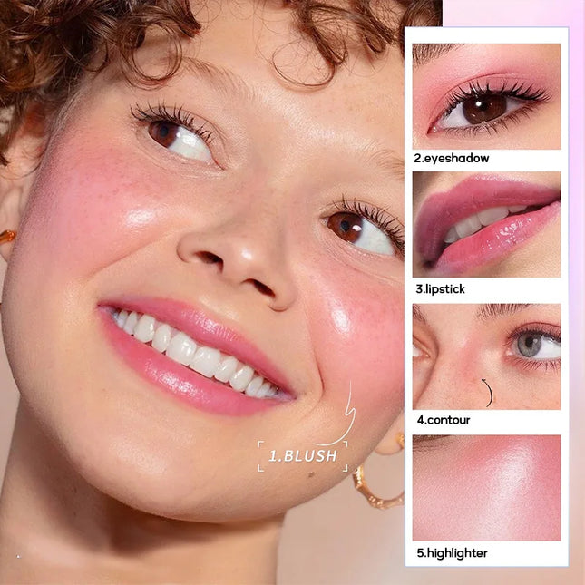 2-in-1 Cream Blush Stick - Waterproof Matte & Skin-Fusing, Long-Lasting Natural Red, Highly Pigmented & Easy Blend