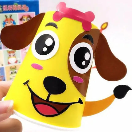 12pcs/set 3D DIY handmade Paper Cups Sticker Material Kit Kids Kindergarten School Art Craft Educational Toys for Children TMZ
