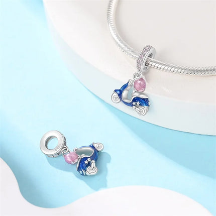925 Sterling Silver Motorcycle Sports Car Bicycle Charms Pendents Fit Qikaola Original Bracelets Fine DIY Birthday Jewelry Gifts