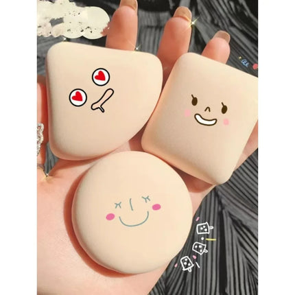 1-10pcs Round Square Triangle Shape Makeup Sponge Puff Dry Wet Dual-use Soft Cotton Candy Air Cushion Foundation Powder Puff