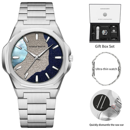 Men Watches Business Stainless Steel Interchangeable Straps Clock UltraThin Japanese Quartz Movement 1Set Men Watch Reloj Hombre