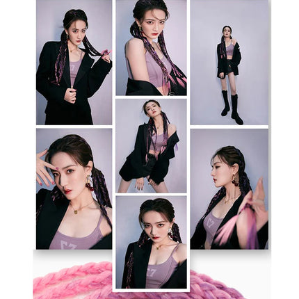 Synthetic Girls Colorful Braids Hair Extensions With Rubber Bands Rainbow Braided Ponytail Hairpieces For Kids Hair Accessories
