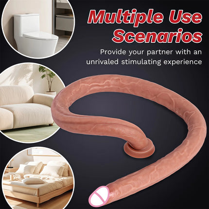 16.73 Inch Flesh Extra Long Dildo Women Realistic Sex Toys Soft Silicone Huge Dildo Strong Suction Cup Large Dildo for Women/Men