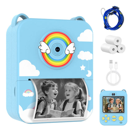 Kids Camera Digital Children Camera Instant Print Photo Video Recorder Toddler Mini Thermal Printer Birthday Gifts Cute Unicorn