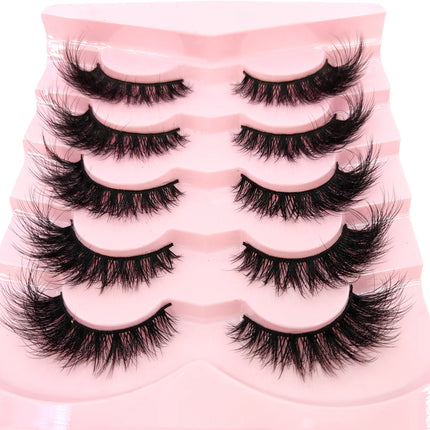 New 5 pairs natural fluffy 3D mink false eyelashes fake lashes makeup kit Mink Lashes extension eye lashes short eyelashes