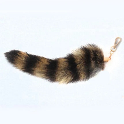 31BB Cute Fox-Racoon Tail Keychain Fur Pendant Key-Chain Bags Charm Keys-Holder Couple Keyrings for Backpack Car Decoration