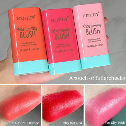 Tinted Mositure Blush Stick Face Pink Cream Cheek Blusher Cosmetics 3 in 1 Makeup Tubes used on eyes cheeks High color rendering