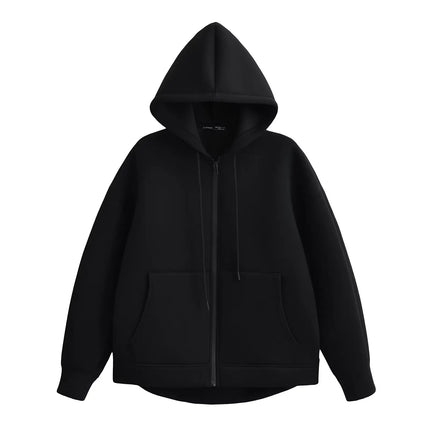 HH 2026 Casual Women's Soild Zipper Hoodie Long Sleeve Big Pocket Zipper Jacket With Hood Female Loose Outerwear Coat Tops