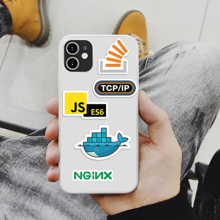 Fun Developers Stickers Programming Logo Github Go JAVA JS PHP OpenAi DIY Toy Gift Decal for Laptop Phone Luggage Waterproof