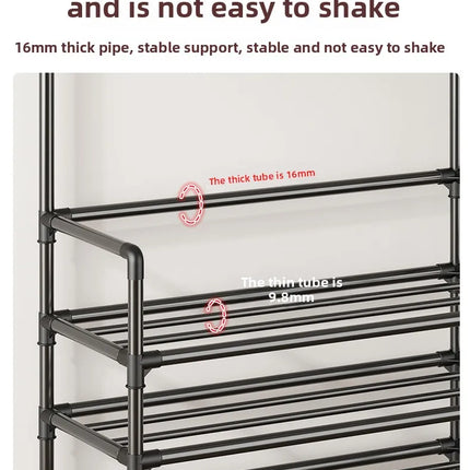 Multi-layer Door-mounted Shoe Hat Rack - Simple Assembly Household Integrated Multi-functional Storage Cabinet for Home Use