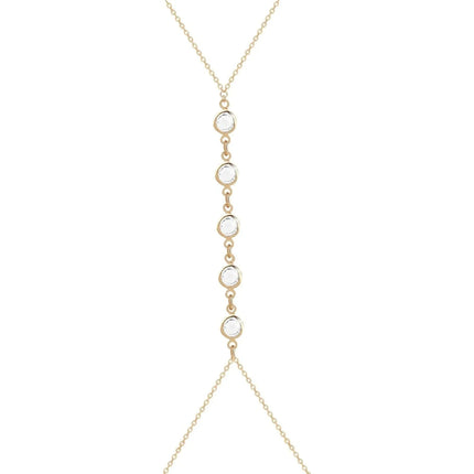 Summer Beach Crystal Belly Waist Chain, 26 Inches Body Chains for Women, Layered Rhinestone Crossover Bikini Bra Body Jewelry