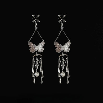 Luxury Butterfly Nipple Clips Seductive Rhinestone Body Chain Premium Collar Anal Plug Vaginal Clamp Erotic Accessories Sex Toys