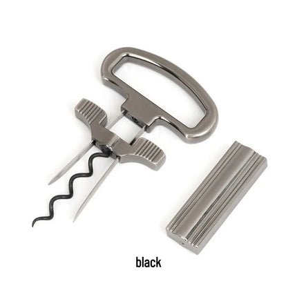 JUSTINLAU 2-in-1 Wine Bottle Opener Stainless Steel Open The Wine Cork Household Wine Stopper Clamp Steel Needle Bottle Opener