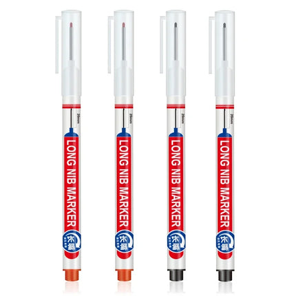 4Pcs/Set 20mm Deep Hole Long Nib Head Markers For Metal Perforating Pen Waterproof Bathroom Woodworking Decoration Multi-Purpose