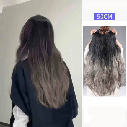 V-shaped one-piece synthetic 4 Clip In Hair Extensions Long Straight Hairstyle Hairpiece Colour 50CM Natural Fake Hair