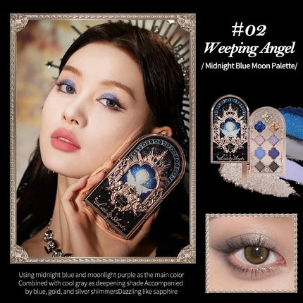 Little Angel Flower Knows Eyeshadow Palette Eye Glitter Make Up Palette Long Lasting 9 Color Eye Shadow For Girl And Women