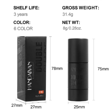 Velvety Sandwich Blush Highlighter Stick Long Lasting Rouge Tint Cream For Cheeks Lips Eyes Easy Blend Natural Look
