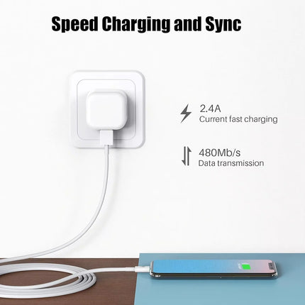 MFI certified charger cable suitable for iPhone 10 FT USB to Lightning data cable suitable for iPhone 14 13 12 11 XS XR X 7 6