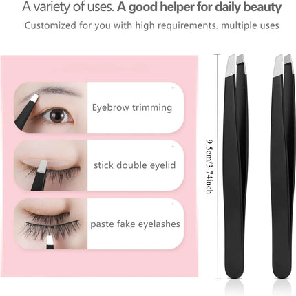 Eyebrow tweezer & eyebrow scissors set, stainless steel multifunctional eyebrow & facial hair trimming beauty, eye styling tool