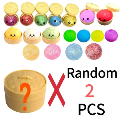 Blind Box Colorful Simulated Dumpling Squishy Relaxing Relieve Anxiety Antistress Enhance Happiness Rebound Squeeze Reliever Toy