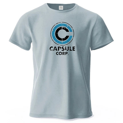 S-4XL Capsule Corp 100% Cotton Funny Printing Japan Anime Men T Shirt Tee Summer Streetwear Tops Fashion Brand Tshirt Clothing