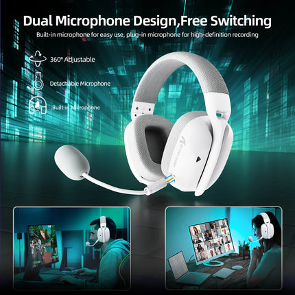 ATTACK SHARK L80PRO Wireless Gaming Headset 2.4G Bluetooth Wired 203g Ultra-Light Dual Mic 40mm Driver Low Latency Headphone