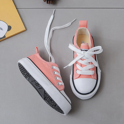 Children's Fashionable Spring and Autumn Breathable Canvas Shoes with Soft Soles for Boys and Girls, Versatile