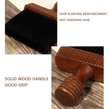 1pc salon hair wooden handle brush, hair styling tool, neck cleaning, facial dust removal,special for real hair wigs