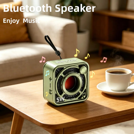 5W Transparent Mecha Style Small Wireless Bluetooth Speaker with Card Slot, Outdoor Portable Subwoofer, Small Speaker