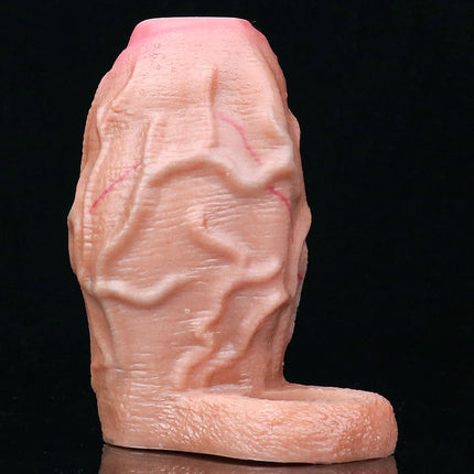 SXXY 2 Colors Silicone Realistic Deep Veins Open Head Penis Sleeve For Men Delay Ejaculation Soft Inner Thread Cock Ring Dick Sh