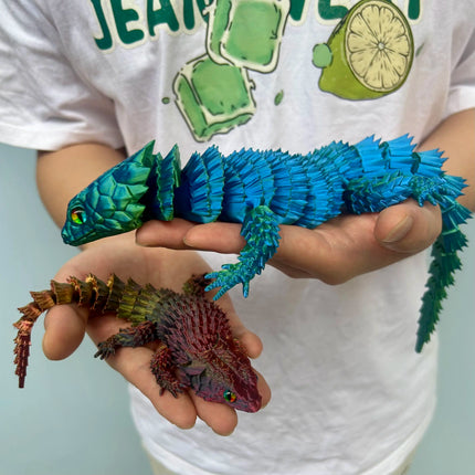 3D Printed Lizard Statue, Flexible 3D Printed Animal, Colorful Figurines Statue, Gifts, 36.5Cm/14.37In, 23.5Cm/9.25In