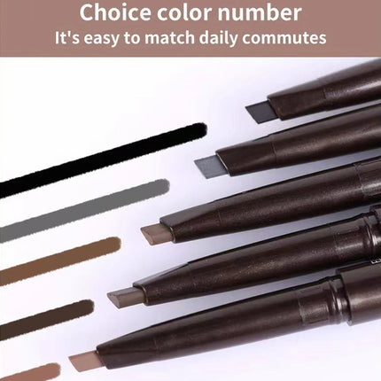 Double Ended Eyebrow Pencil Rotatable Triangle Eye Brow Pen Sweatproof Waterproof Smooth Lasting Beauty With Brush Makeup Tool