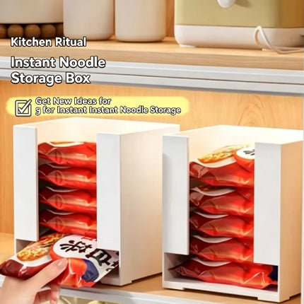 Multi Functional Instant Noodle Storage Box Kitchen Organizer for Ramen Cups Perfect for Pantry Organization Food Storage
