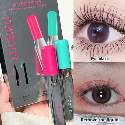 Mascara Remover Set Gentle Formula Waterproof Makeup Removal Dual Effect Eyelash Cleanser Nourishing Care Portable Travel Tools