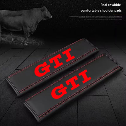 2Pcs Leather Seat Belt Shoulder Cover Protection Pads for VW Volkswagen GTI Polo CC Golf Passat Tiguan Touareg Taigo Caddy Jetta