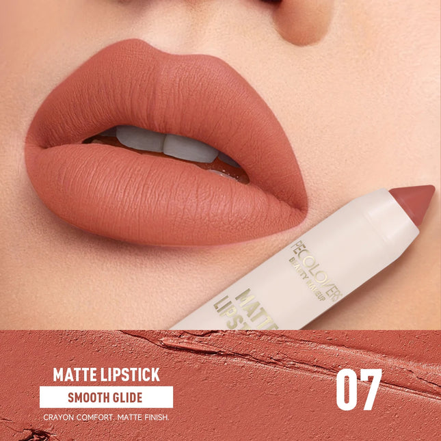 1pc Matte Long-lasting Lipliner, Crayon Nib Design Lip Liner Lip Balm Dual Use, High Color Payoff, Matte Non-stick Texture