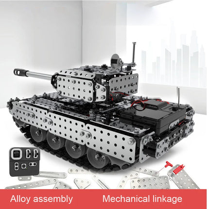 RC Tank DIY Stainless Steel Assembled SW (RC) 06 Metal Model Precision Mechanical Assembly Building Blocks Toys