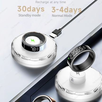 For Xiaomi Smart Ring Display Screen Touch Health Monitor Gesture Swipe Video/Brush Tiktok 5ATM Waterproof Smartring Men Women