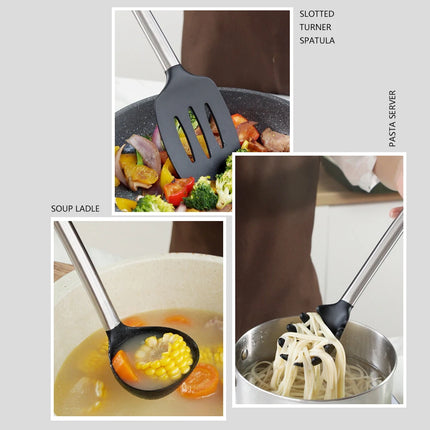 Silicone Kitchen Utensil Steel Handle / Ustensile Silicone Manche Acier