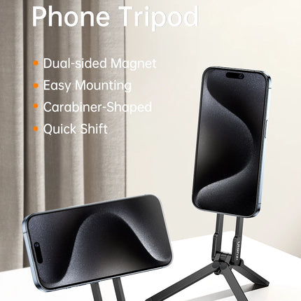 Ulanzi MA30 Carabiner-Mounted Phone Tripod for iPhone 15 14 13 12 Pro/Pro Max Dual-sided Magnet Tripod Desk Mount Phone Handle