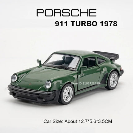 1:36 Porsche 911 Turbo 1978 Model Toy Cars Alloy Diecast AE86 Miniature Vehicles Doors Opened Pull Back Exquisite Interior Gifts