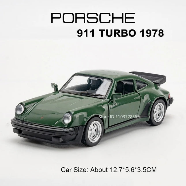 1:36 Porsche 911 Turbo 1978 Model Toy Cars Alloy Diecast AE86 Miniature Vehicles Doors Opened Pull Back Exquisite Interior Gifts