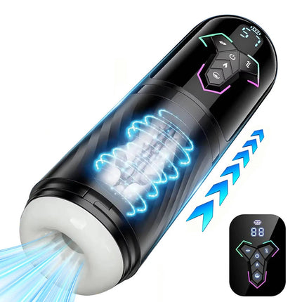 Telescopic Sucking Licking 4 IN 1 Masturbator Cup Vagina Masturbation Blowjob Adults Sex Toy for Men Piston Automatic Mastubator