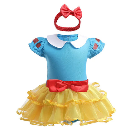 Baby Romper TUTU Dress With Headband Infant Baby Princess Girl Clothes Size 3-18M Cute Design Baby Dress Party Costumes